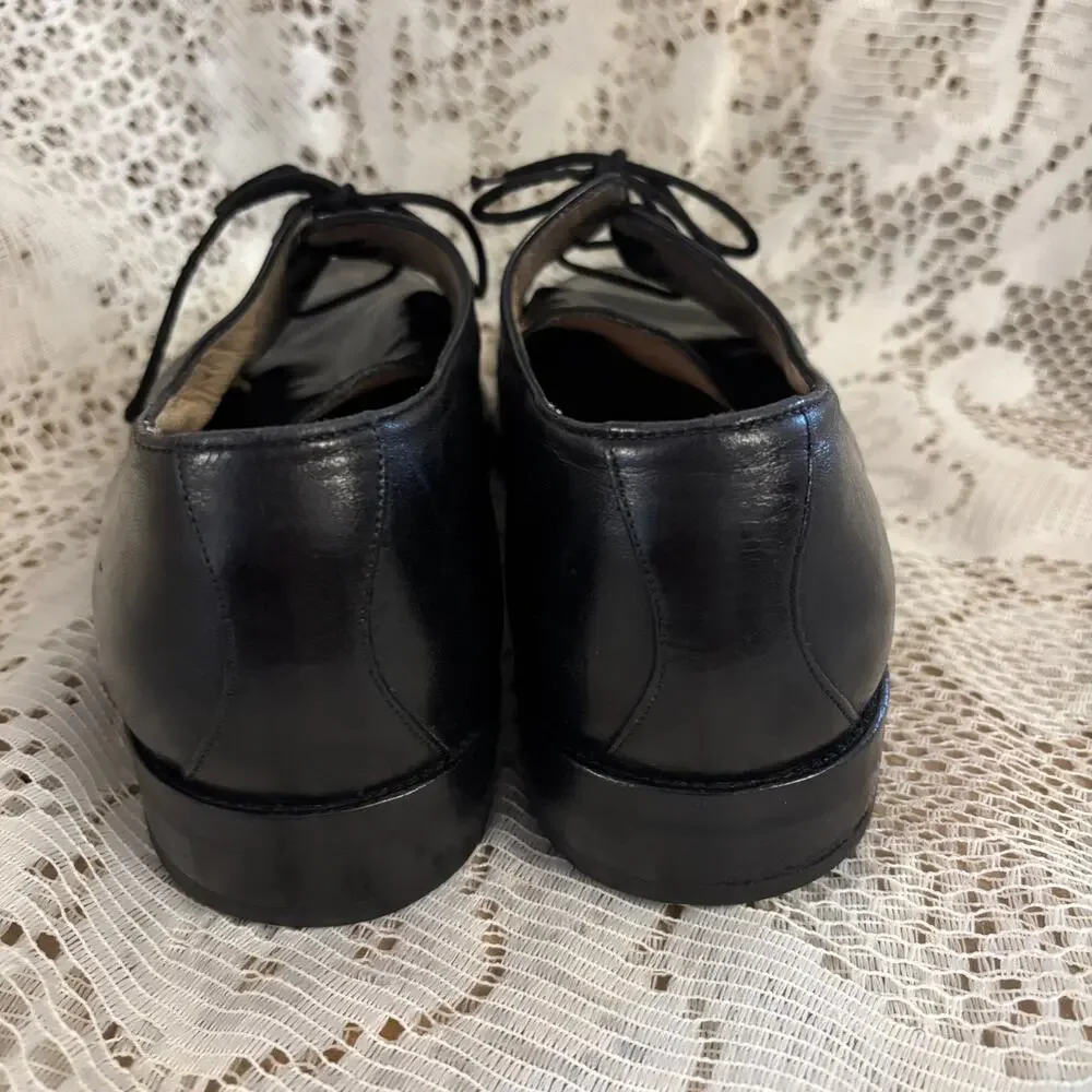 Bally Men's US 9 D Classic Black Leather Lace Up Oxford Shoes